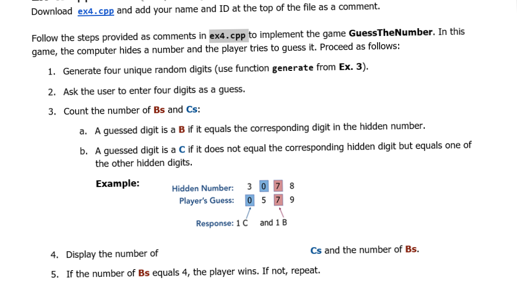 c++ program ex4.cpp : #include #include using namespace std; // ----- COPY