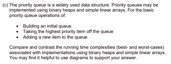  (c) The priority queue is a widely used data structure. Priority
