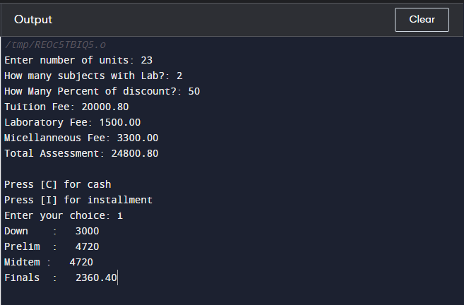 int main() { // declaring variables of float datatype to hold various