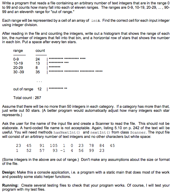  Write a program that reads a file containing an arbitrary number