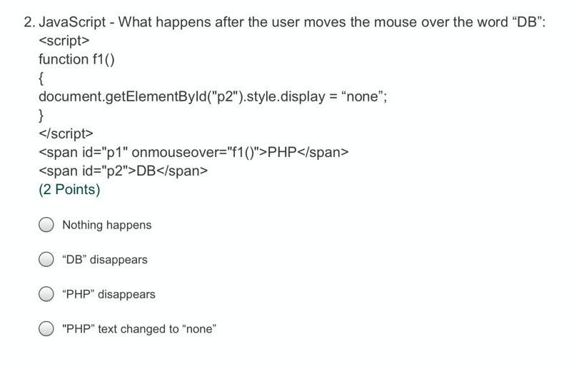  2. JavaScript - What happens after the user moves the mouse