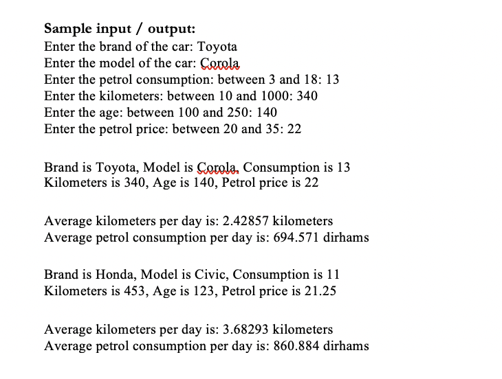 members: brand: e.g. Toyota, Honda etc. model: eg. Camry, Civic, etc. consumption: