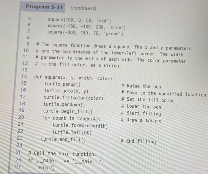 just explain to me what the program is doing?! (continued) square (100,0,50,