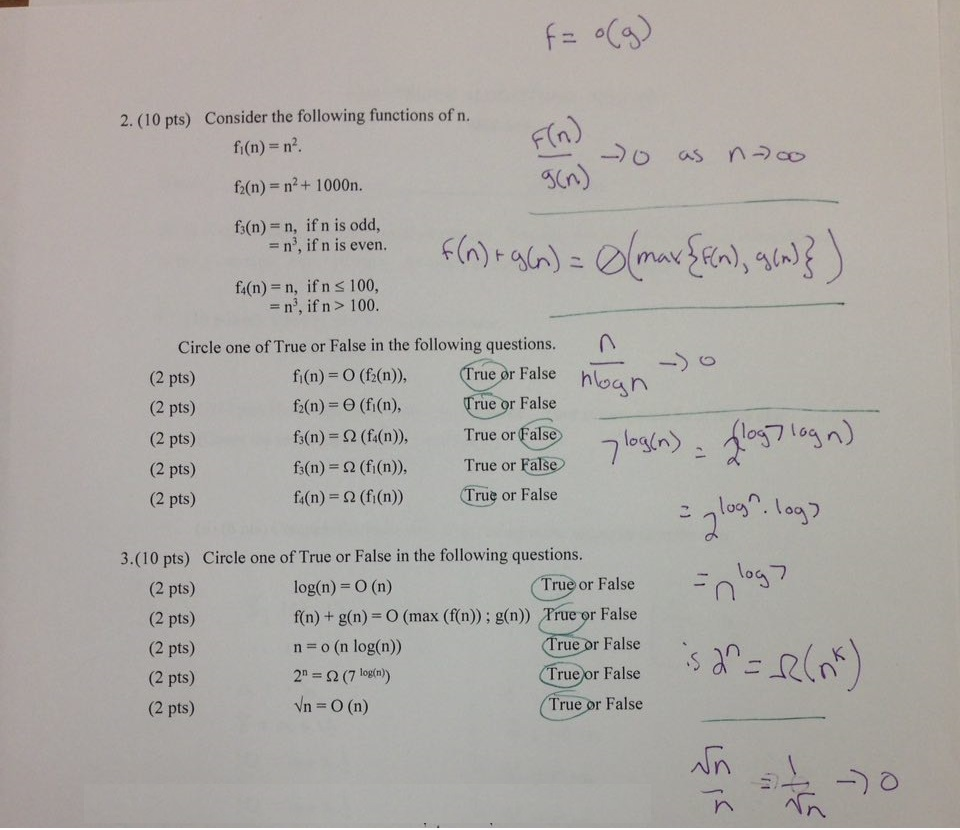 Algorithm Analysis Problems #2) Please explain the solution thoroughly it's more important