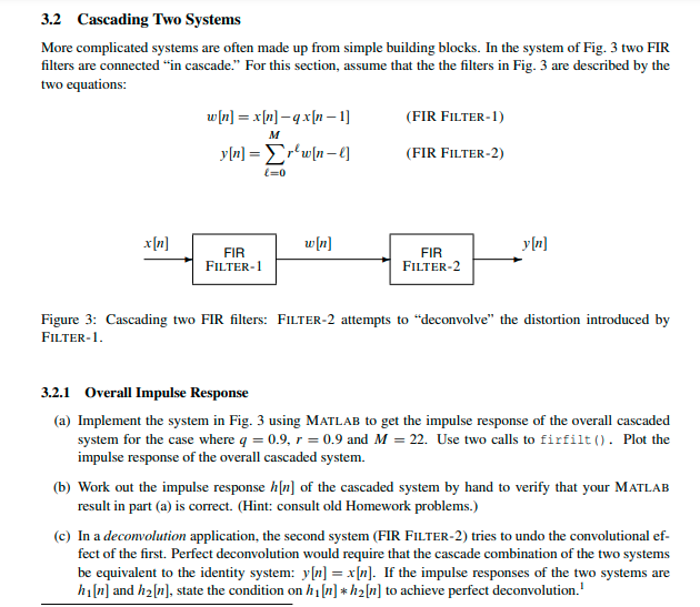  3.2 Cascading Two Systems More complicated systems are often made up