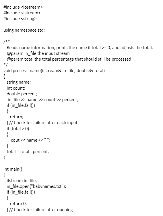 #include #include #include using namespace std; Reads name information, prints the