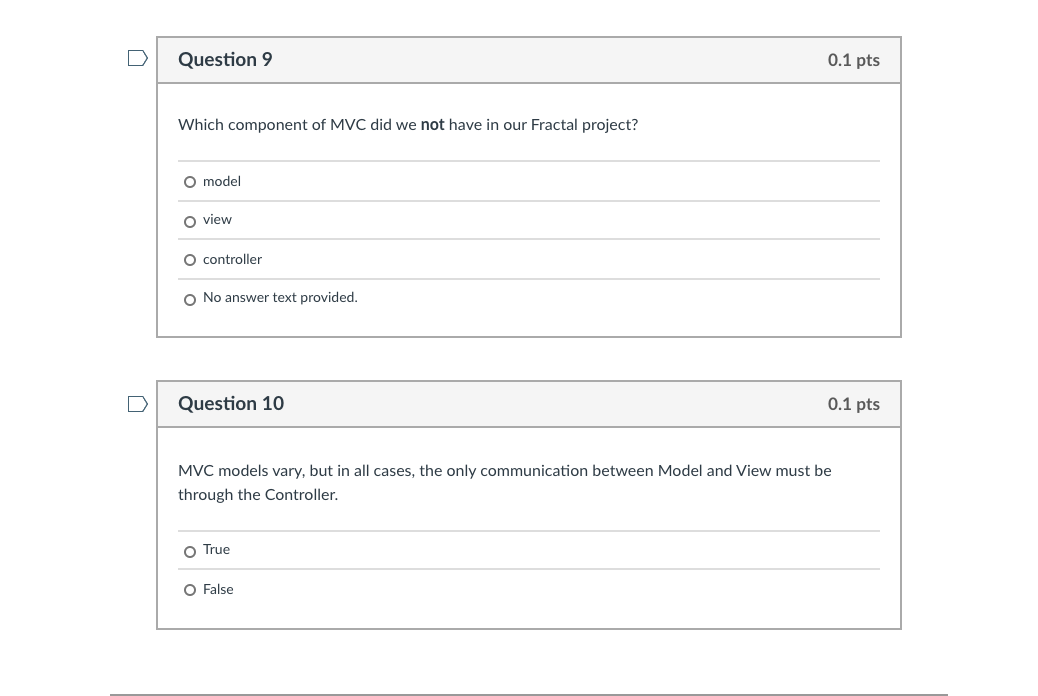 O False U Question 2 0.1 pts Match the data structure (at