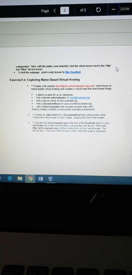 Using a CentOS 7 Linux virtual machine Im stuck on Ex 1.b