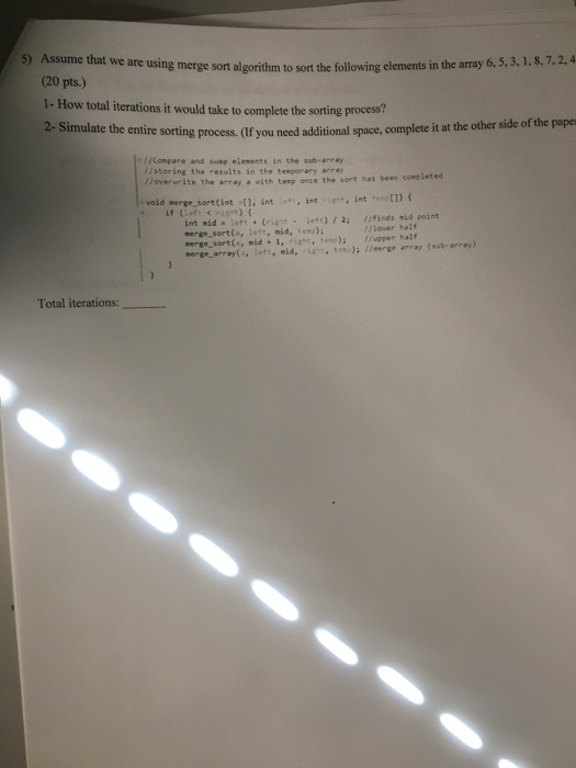  are using merge sort algorithm to sort the following elements in