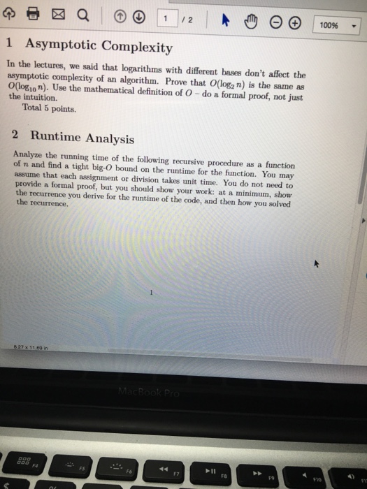  Need help on JavaScript programs please 1 /2 1 Asymptotic Complexity
