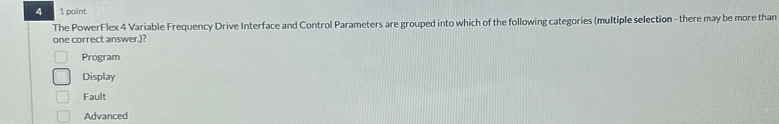  4 point The PowerFlex 4 Variable Frequency Drive Interface and Control