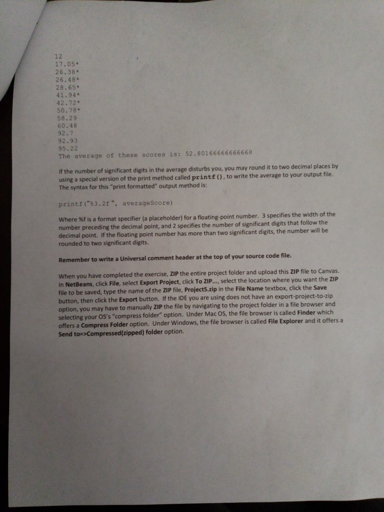 that reads double-type test scores from a data file into an array.