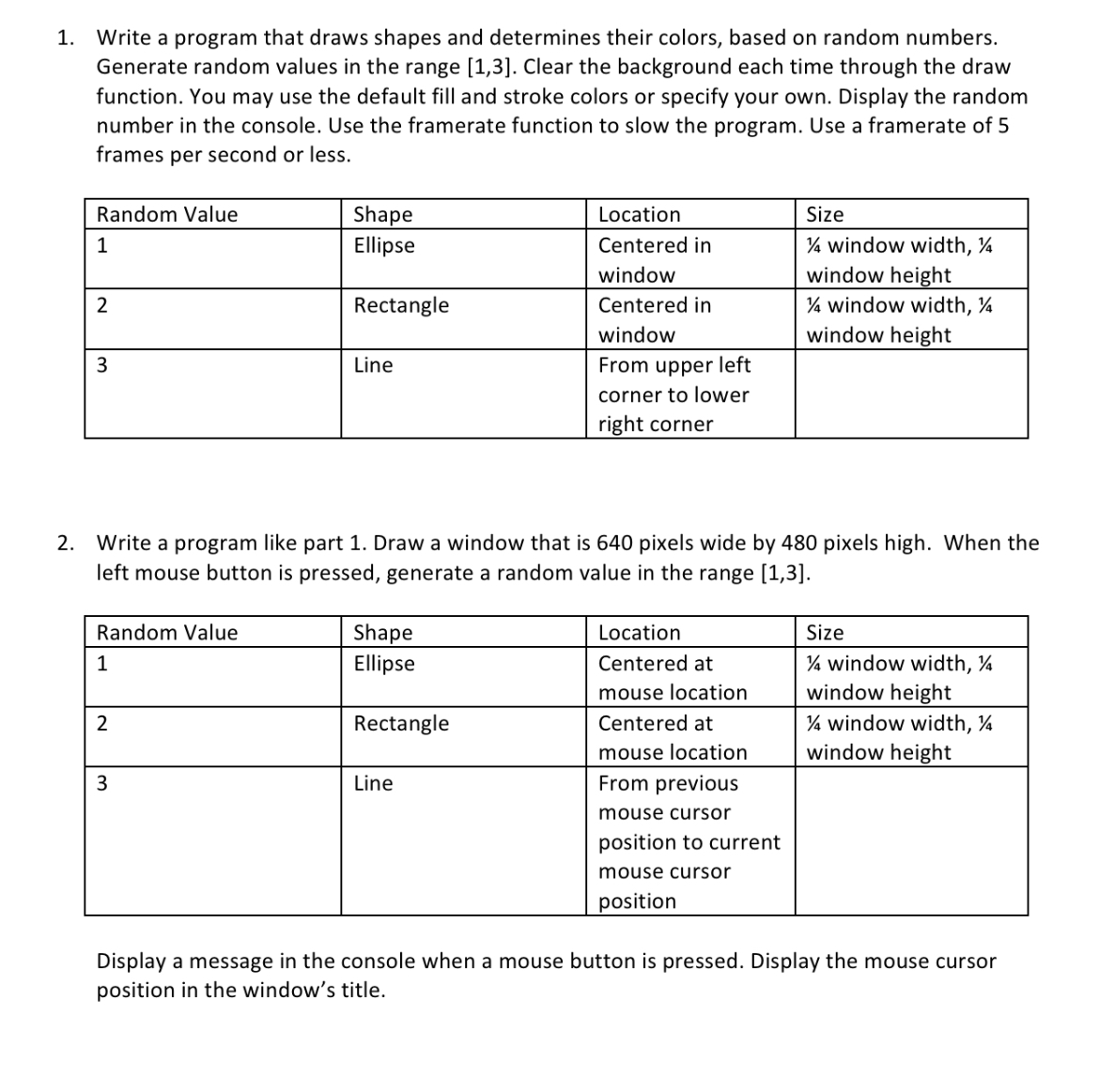  Please solve #2.Write a program that draws shapes and determines their