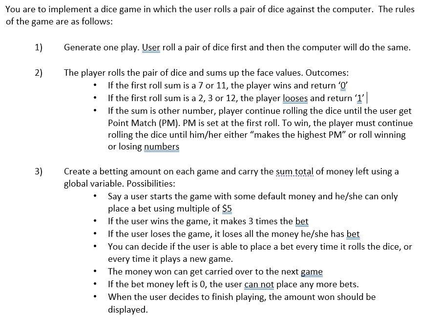 this is a C program Need help with point 3 You are