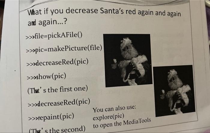 picture manipulation program . Welcome the user to your program Get the