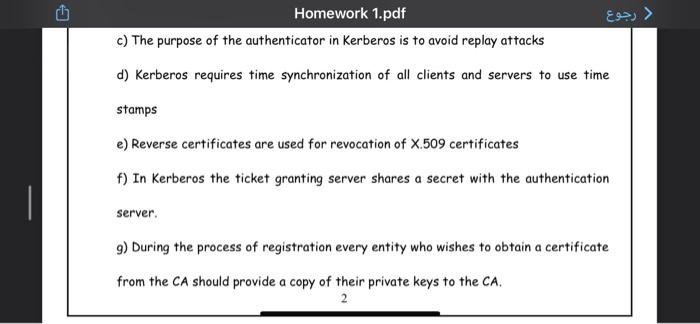 and n=35992 2. In a Diffie- Hellman key exchange algorithm, let the