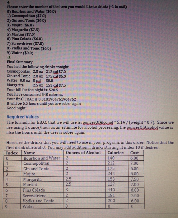 points) Program runs successfully Please enter your weight to the nearest pound