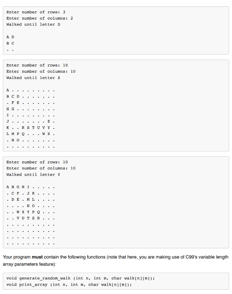 and Exercise 3 on p217 Write a program called random_walk.c that generates