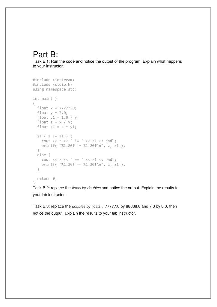  This is a C++ program. I need help for Part B