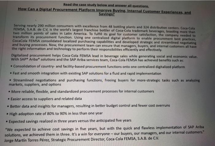  The answer from the same case Read the case study below