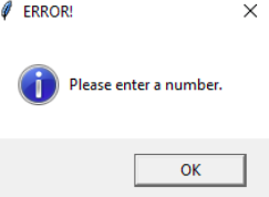 is numeric. If the entry is numeric, it displays a showinfo box
