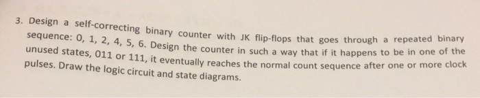  design a self correcting binary counter with jk flip flops counter
