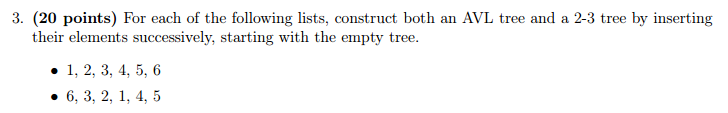 AVL Tree DO NOT ANSWER IN CODE. I NEED IT WRITTEN OUT.