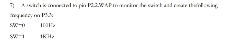  A switch is connected to pin P2.2.WAP to monitor the switch