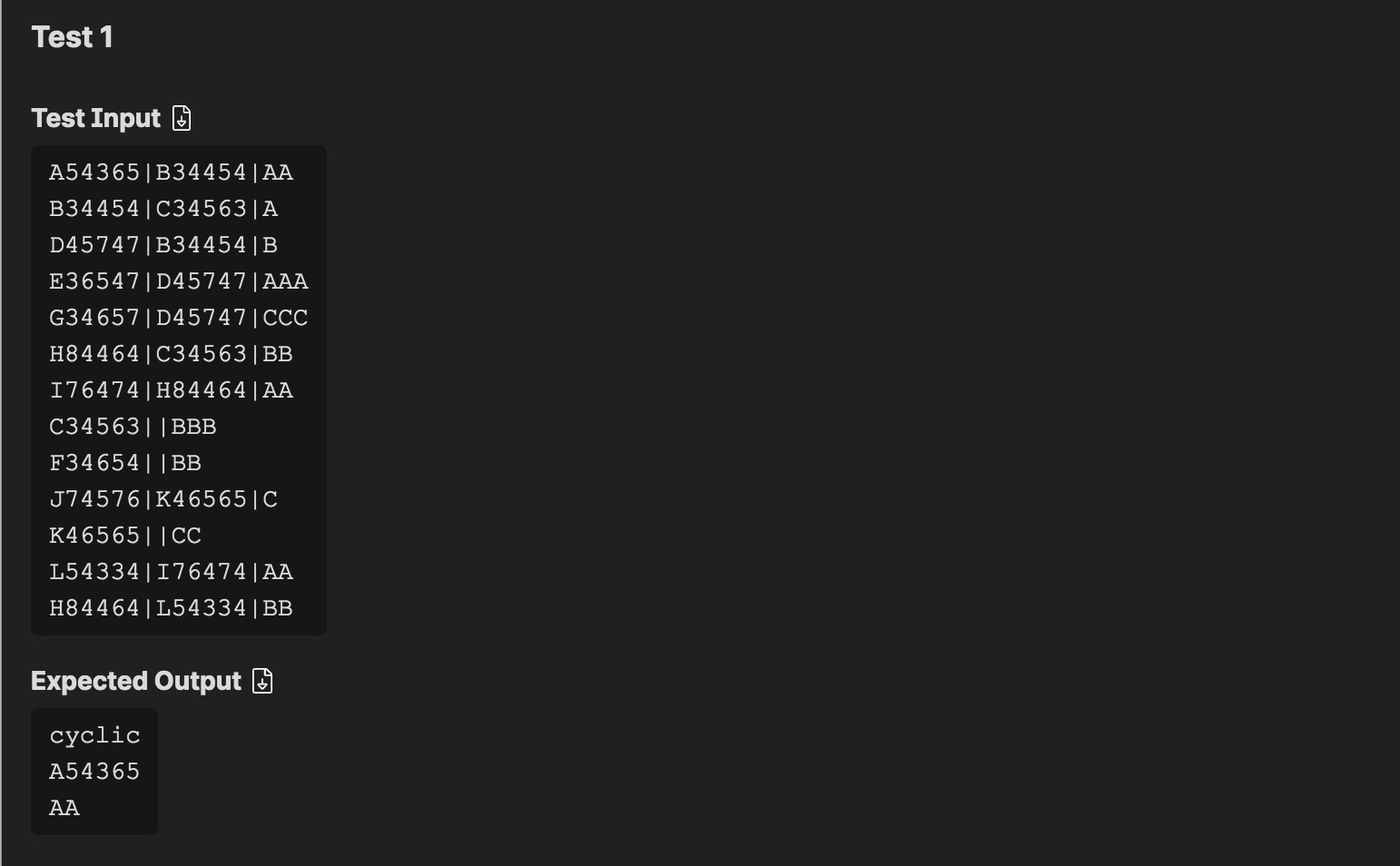 you so much. I really appreciate your help. INPUT and OUTPUT: Test