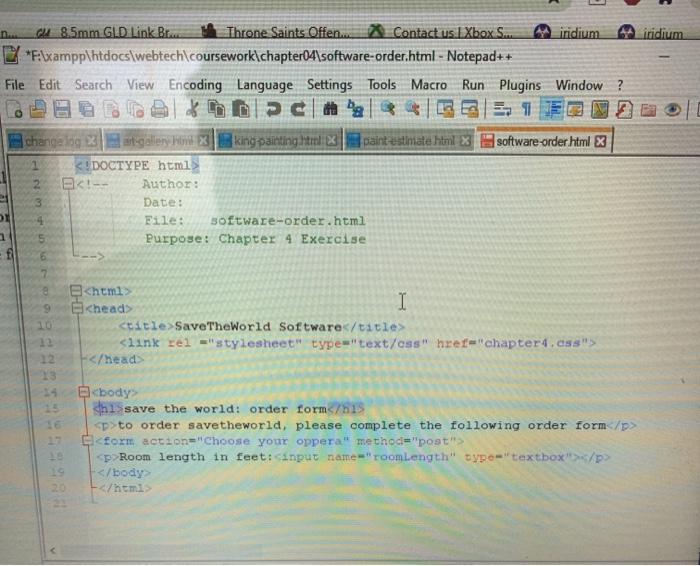 code via Notebook++ to make it a running site. ive already started