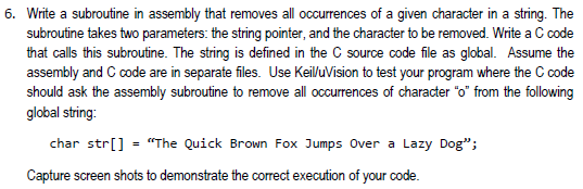  Please not that it is asking for code in C, not