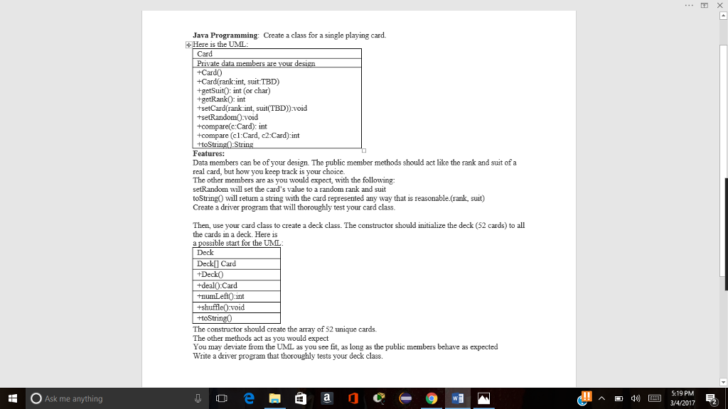  Ask me anything Java Programming: Create a class for a single