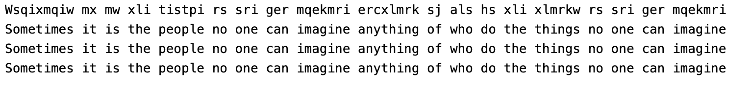 expected output. There are no typos, I've made sure of it so