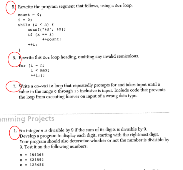 C++ programming 5) Rewrite the program segment that follows, using a for