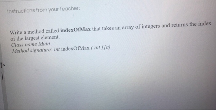  Solve this question with (java) language Instructions from your teacher Write