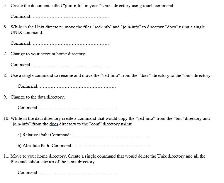 installed Lubuntu Linux VM). Create a directory "Unix" under your home directory.