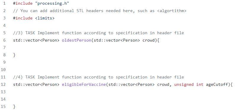 , age and vaccinated status initialised with values supplied by user of