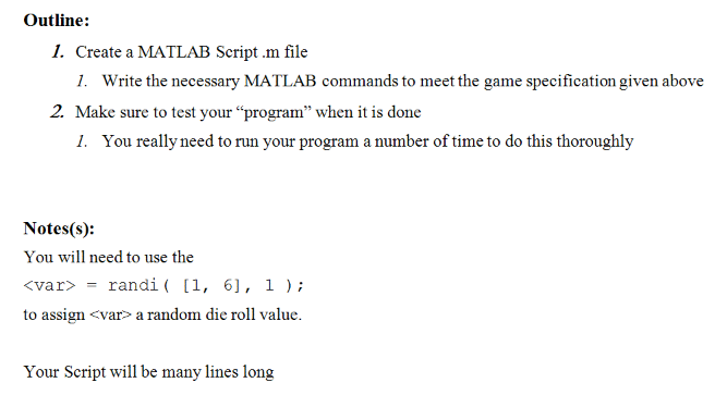 user to play a simple four dice game of chance against "The