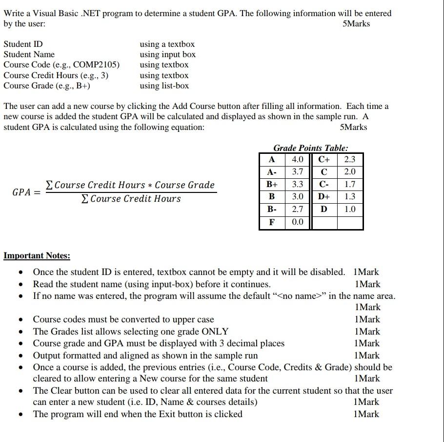  visual Basic Write a Visual Basic .NET program to determine a