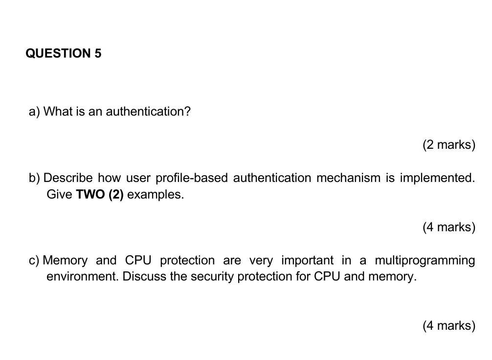  Anyone please help me answer this question?? QUESTION 5 a) What