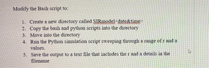 Modify the Bash script to: 1. Create a new directory called