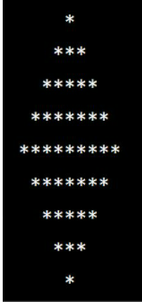 Write a program with JAVA that will print the pattern (diamond of