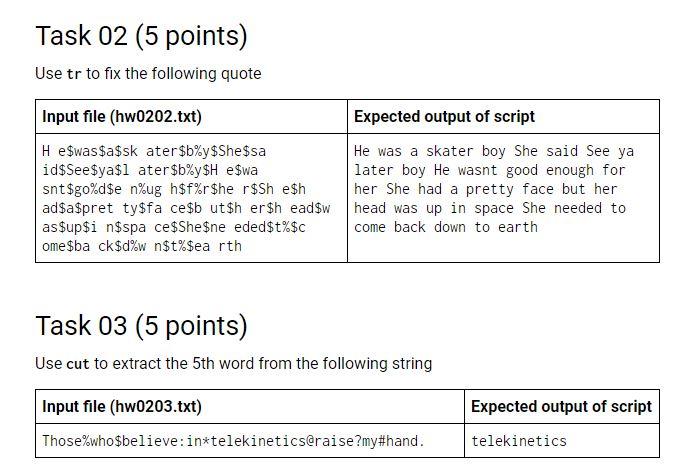 This must be done using Linux. Thank you! Task 02 (5 points)