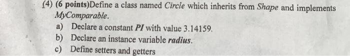 help me with this please it's java (4) (6 points)Define a