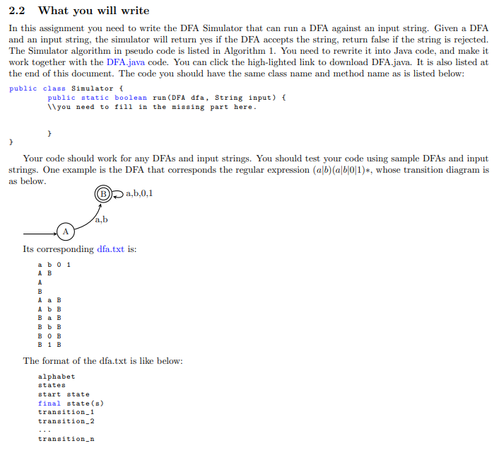  Make sure It's Java :) 2.2 What you will write In