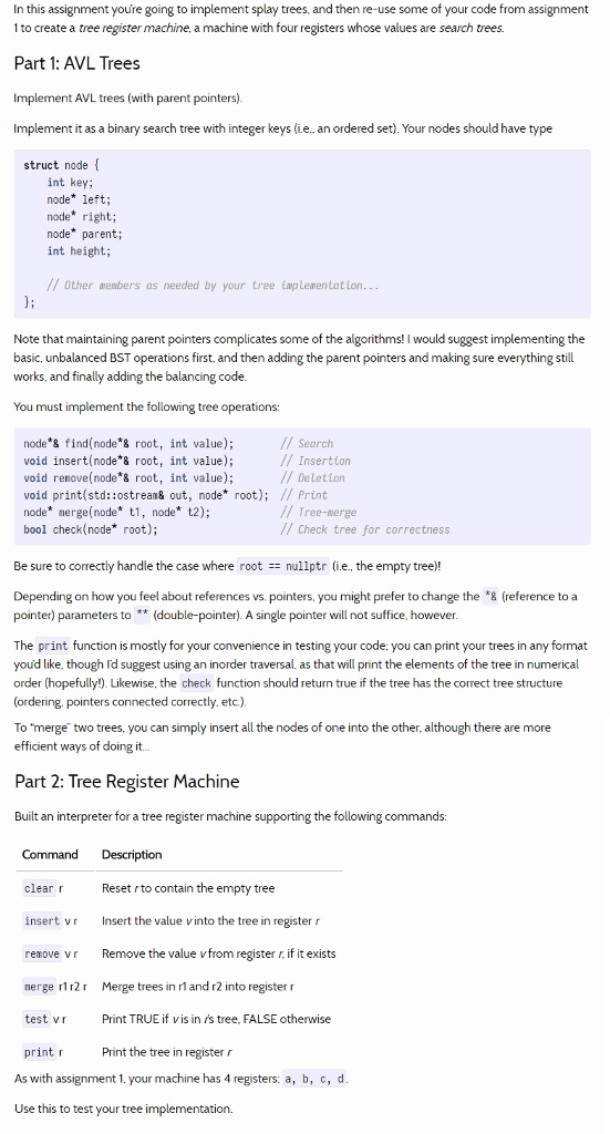 Data Structure in C++ In this assignment, you're going to implement splay