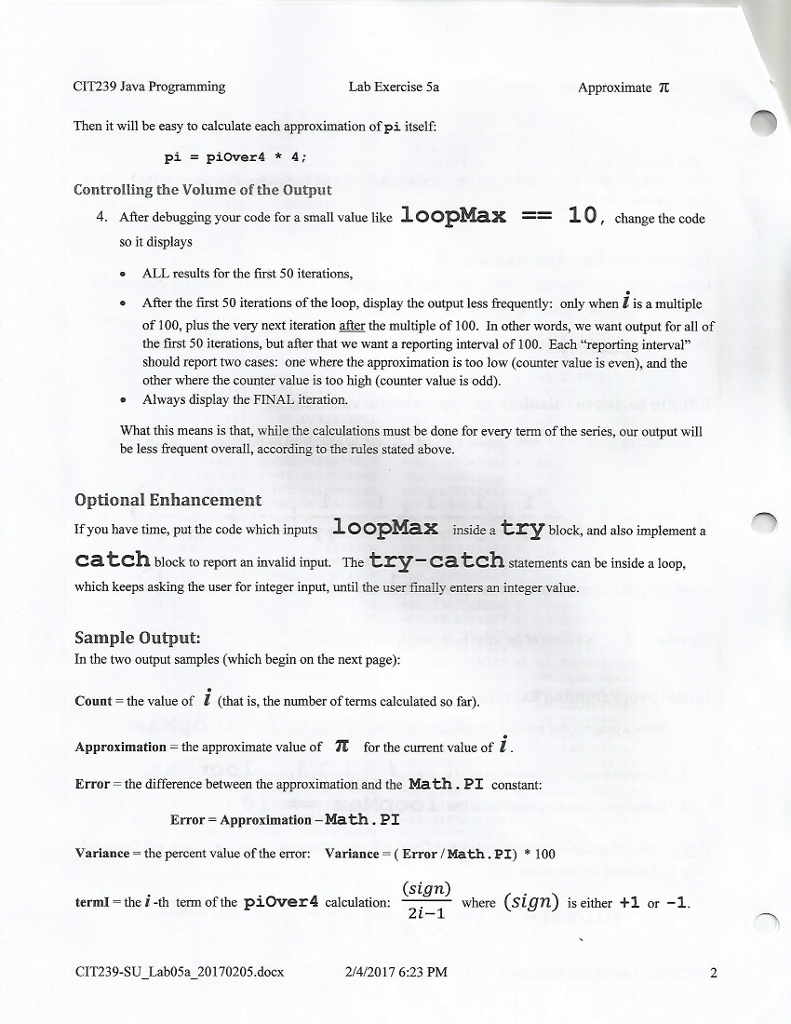 demonstrate the solution to this lab exercise to the instructor by Sunday,