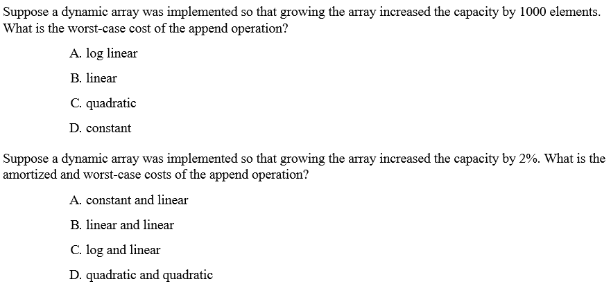  How does the costs of append operation become linear? Append 1