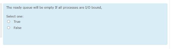  The ready queue will be empty If all processes are I/O