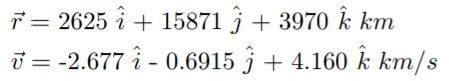 MATLAB orbital elements problem. Find the classical orbital elements: a, e, i,
